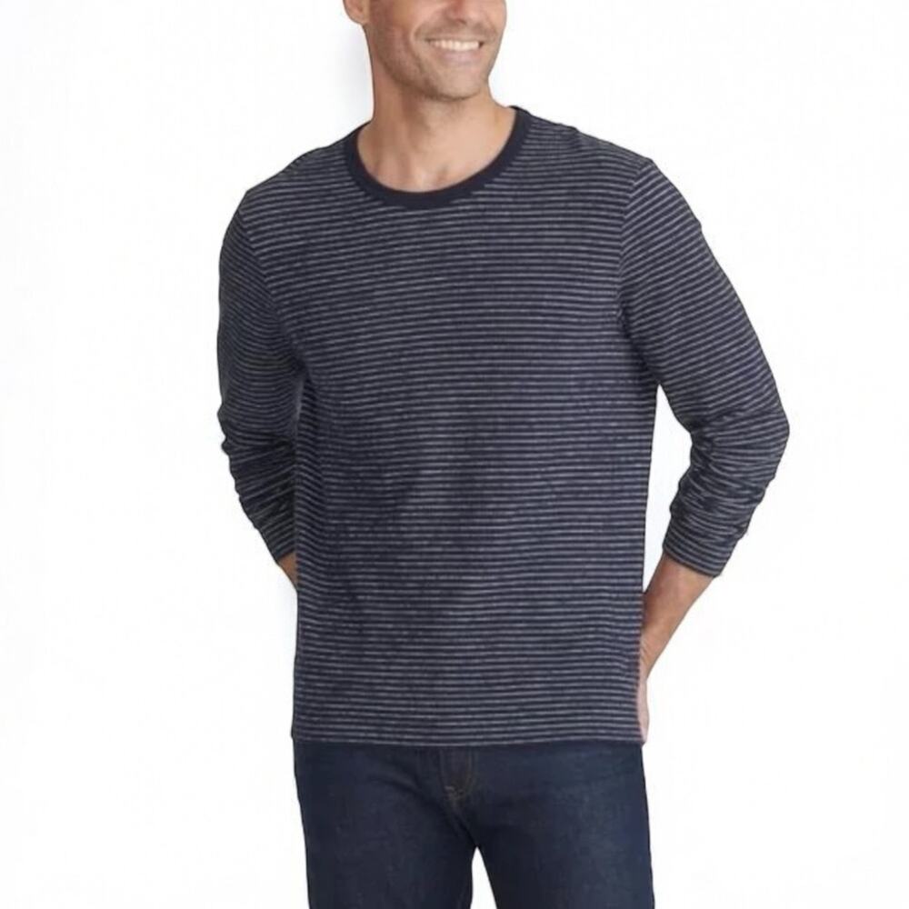 UNTUCKIT Mens Navy Striped Long Sleeve Shirt XXXL Regular Casual Big & Tall NWT
